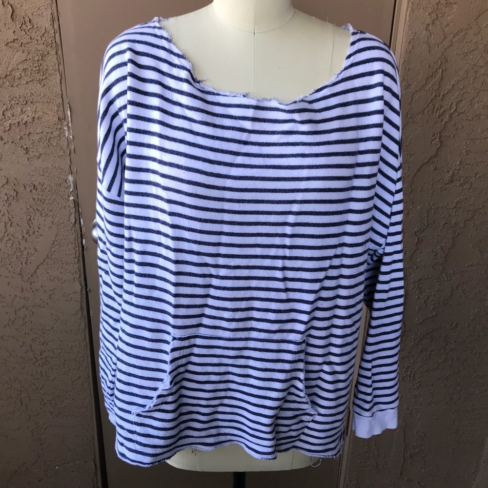 Stripe rough neck sweater
